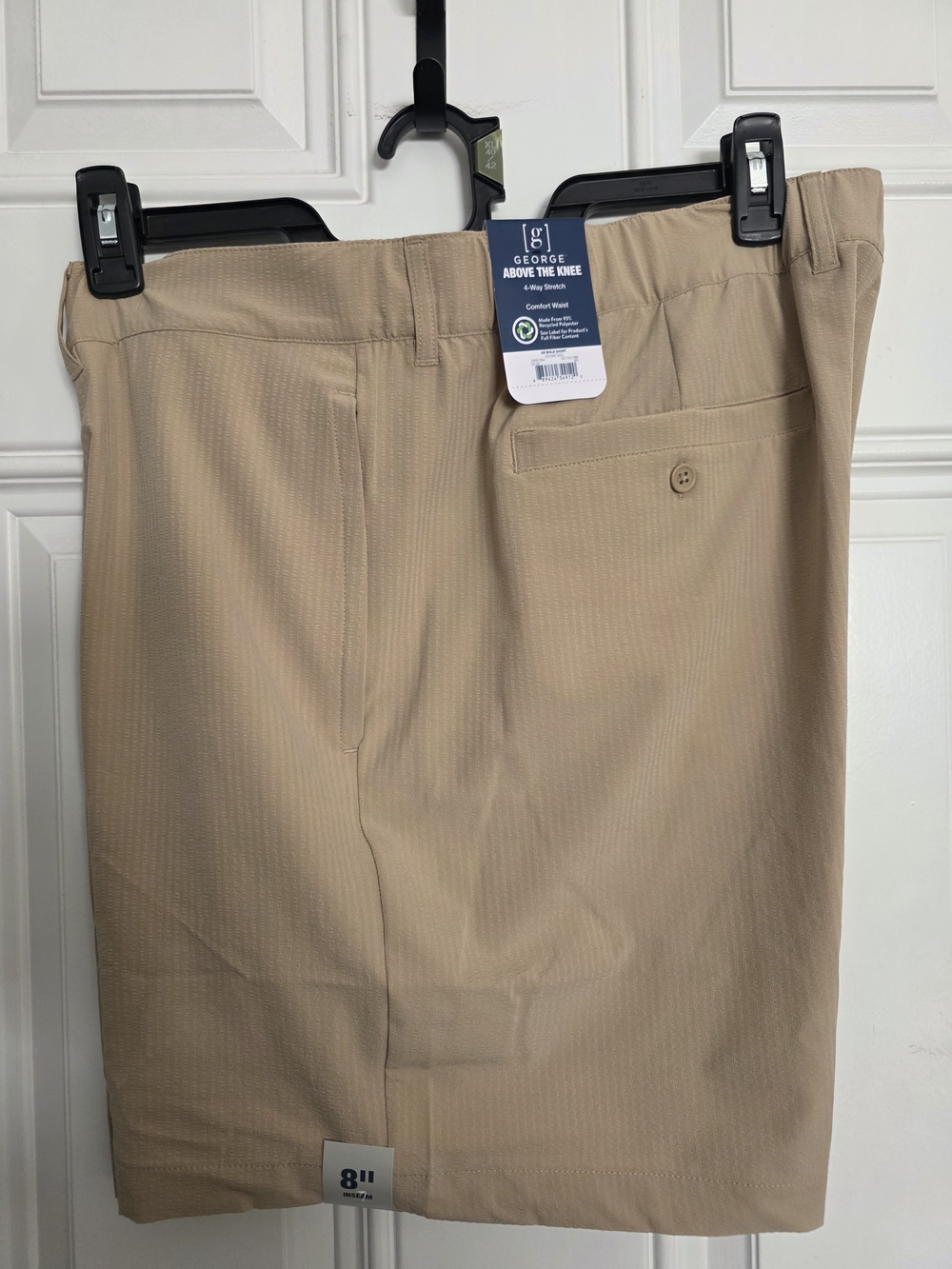 George Men's Lightweight Tan Flat-Front Shorts XL 40-42 NWT